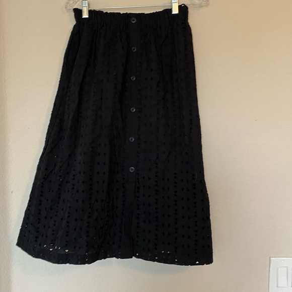 NWT | Mossimo Black Button Up Eylet Skirt - Picture 2 of 7